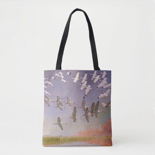 Ibis-kudde over watergebieden,  vogels tote bag (Voorkant)
