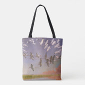 Ibis-kudde over watergebieden,  vogels tote bag (Achterkant)