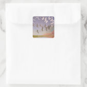 Ibis-kudde over watergebieden,  vogels vierkante sticker (Tas)