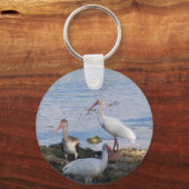 Ibis vogels op de oever van Florida Bay Sleutelhanger (Voorkant)