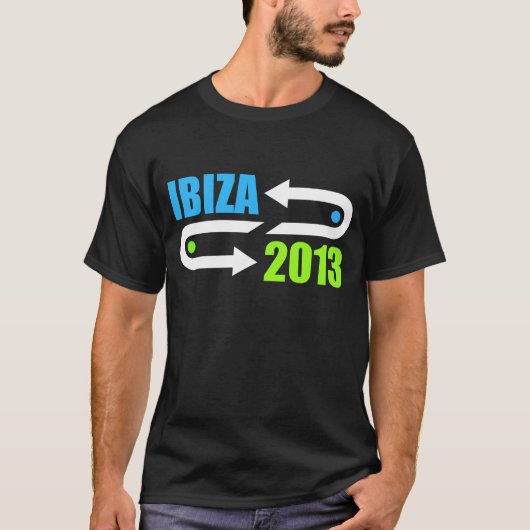 ibiza 2013 ontwerp zwart dj t-shirt (Voorkant)