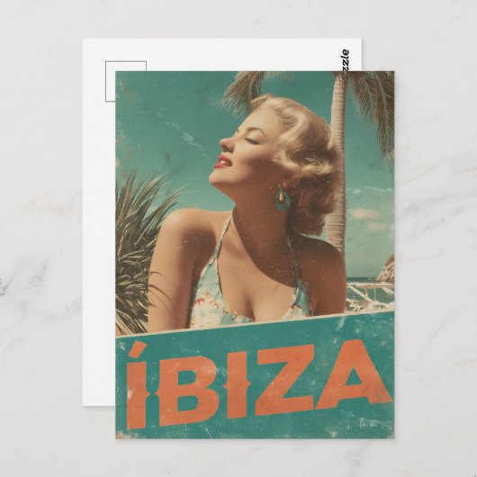 Ibiza 50s vintage briefkaart (Voorkant / Achterkant)
