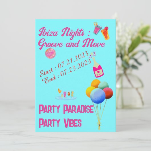 Ibiza Bachelorette Party Kaart (Staand voorkant)