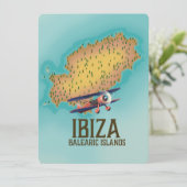 Ibiza Balearische eilanden kaart poster (Staand voorkant)