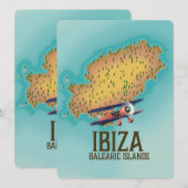 Ibiza Balearische eilanden kaart poster (Voorkant / Achterkant)