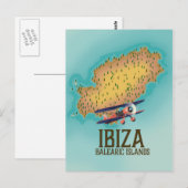 Ibiza Balearische eilanden kaart poster (Voorkant / Achterkant)