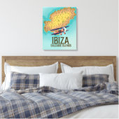Ibiza Balearische eilanden kaart poster Canvas Afdruk (Insitu (Slaapkamer))