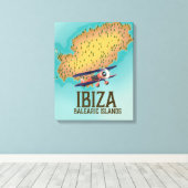 Ibiza Balearische eilanden kaart poster Canvas Afdruk (Insitu (Houten vloer))