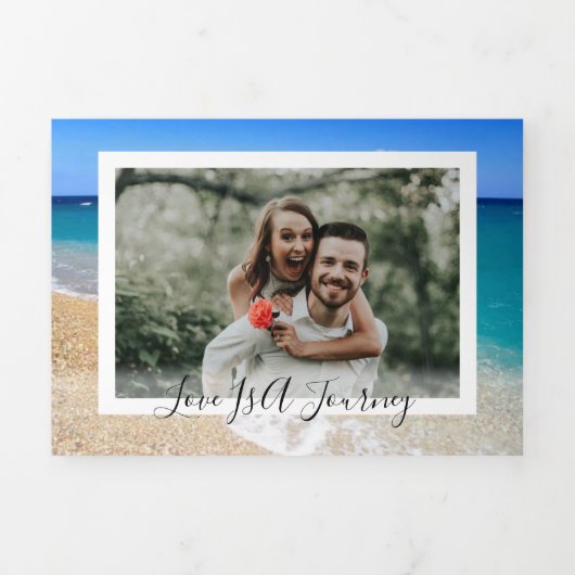 Ibiza bruiloft bestemming bruiloft drieluik uitnodiging (Cover)