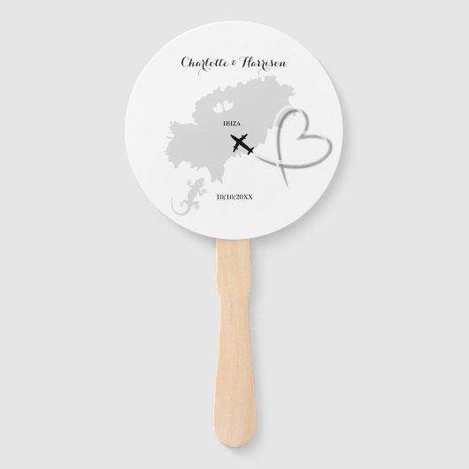 Ibiza bruiloft bestemming handwaaier (Voorkant)