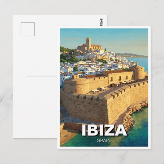 Ibiza Dalt Vila Spanje Reizen Briefkaart (Voorkant / Achterkant)