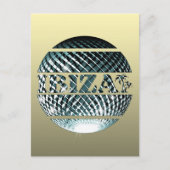 Ibiza discobal in platina blauw briefkaart (Voorkant)