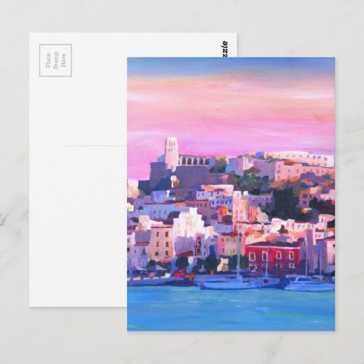 Ibiza Eivissa Old Town and Harbour Pearl Briefkaart (Voorkant / Achterkant)