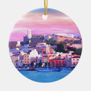 Ibiza Eivissa Old Town and Harbour Pearl Keramisch Ornament