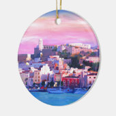Ibiza Eivissa Old Town and Harbour Pearl Keramisch Ornament (Links)