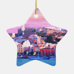 Ibiza Eivissa Old Town and Harbour Pearl Keramisch Ornament