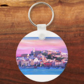 Ibiza Eivissa Old Town and Harbour Pearl Sleutelhanger (Voorkant)