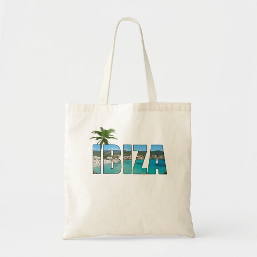 Ibiza Espana Beach Palm Tree Party Destination Gi Tote Bag (Voorkant)