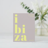 Ibiza España moderne typografie geel Briefkaart (Staand voorkant)