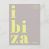 Ibiza España moderne typografie geel Briefkaart (Voorkant)