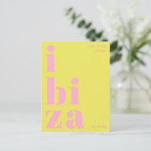 Ibiza España moderne typografie roze groen Briefka Briefkaart (Staand voorkant)