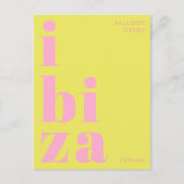 Ibiza España moderne typografie roze groen Briefka Briefkaart (Voorkant)