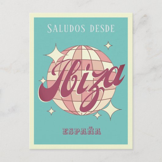 Ibiza España retro  party Briefkaart (Voorkant)