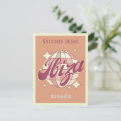 Ibiza España retro  party Briefkaart (Staand voorkant)