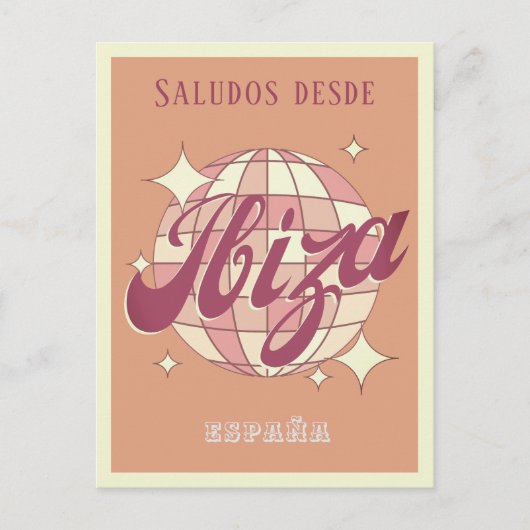 Ibiza España retro  party Briefkaart (Voorkant)