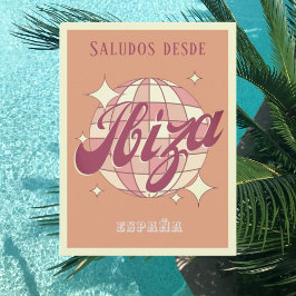 Ibiza España retro vintage feest Ansichtkaart Briefkaart