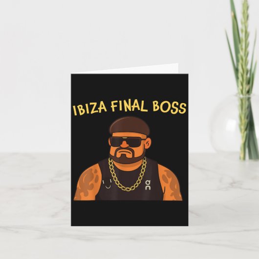 Ibiza Final Boss Funny Viral Meme Club Feestende S Kaart (Voorkant)