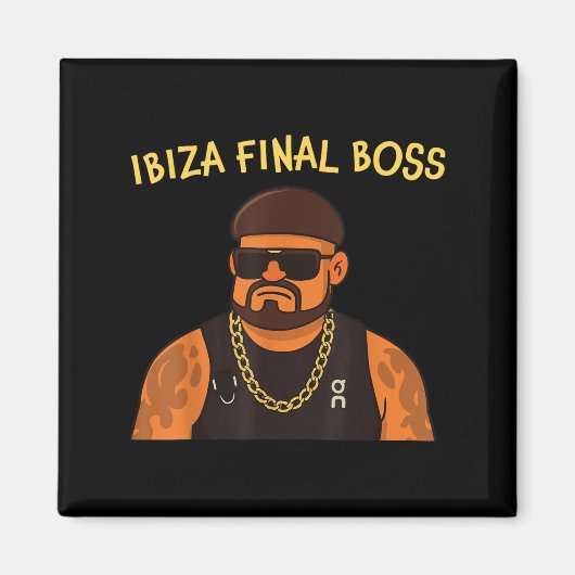 Ibiza Final Boss Funny Viral Meme Club Feestende S Magneet (Voorkant)