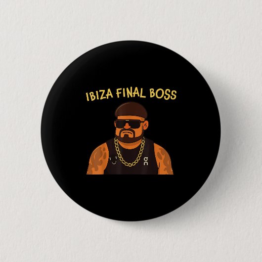 Ibiza Final Boss Funny Viral Meme Club Feestende S Ronde Button 5,7 Cm (Voorkant)