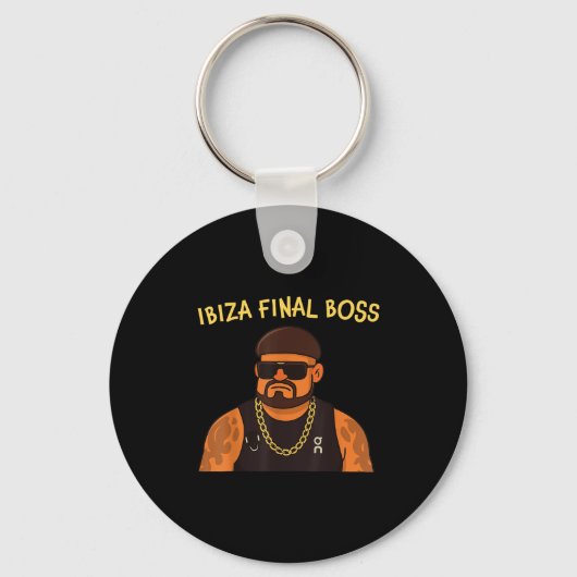 Ibiza Final Boss Funny Viral Meme Club Feestende S Sleutelhanger (Voorkant)