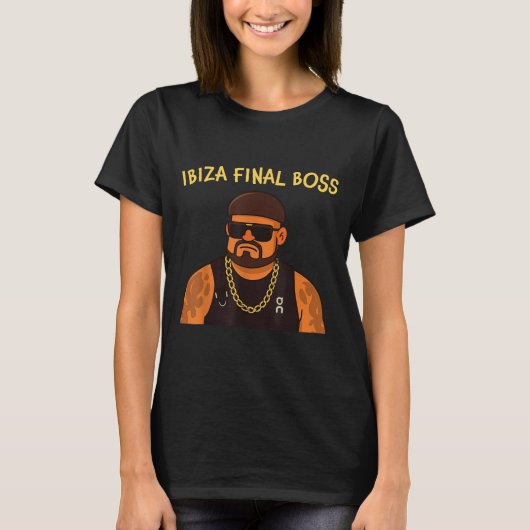 Ibiza Final Boss Funny Viral Meme Club Feestende S T-shirt (Voorkant)