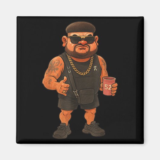Ibiza Final Boss Meme Grappige Vakantie Kapsel Gra Magneet (Voorkant)