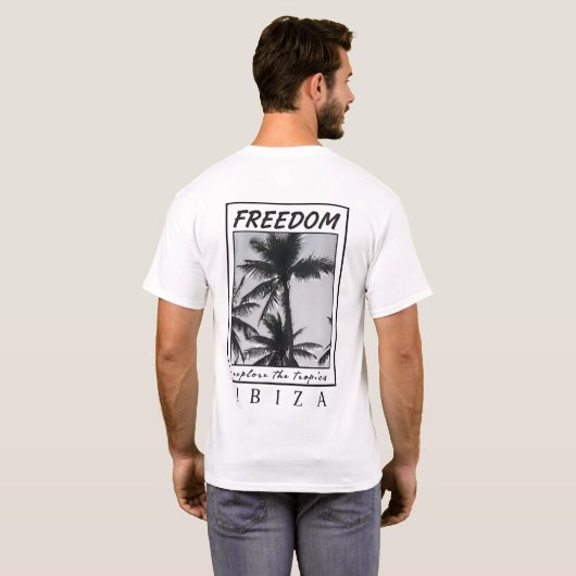 Ibiza Freedom | Premium Aesthetic Palm Graphic T-S T-shirt (Achterkant volledig)