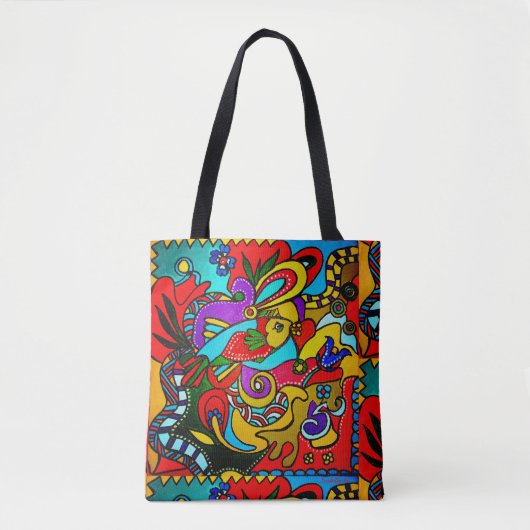 Ibiza Happy-Art schoudertas Tote Bag (Voorkant)