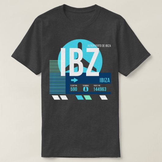Ibiza IBZ Airport Code Bagage Label A T-shirt (Design voorkant)