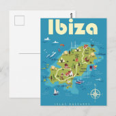 Ibiza Illustrated Map Briefkaart (Voorkant / Achterkant)