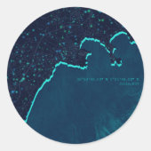 Ibiza Kaart Nacht Uitzicht Circle Sticker (Voorkant)