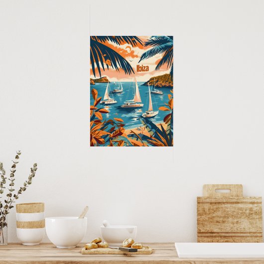 Ibiza kust poster (Keuken)