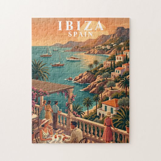 Ibiza legpuzzel vintage reis scène Spanje zon (Verticaal)
