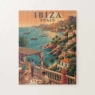 Ibiza legpuzzel vintage reis scène Spanje zon