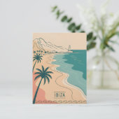 Ibiza  minimalistisch briefkaart (Staand voorkant)