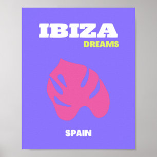 Ibiza, Reiskunst, Preppy, Paarse Poster