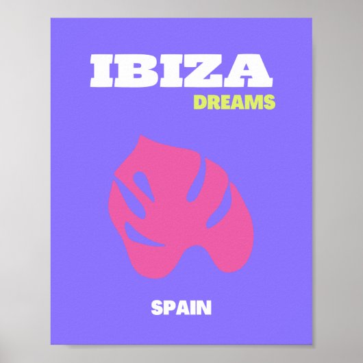 Ibiza, Reiskunst, Preppy, Paarse Poster (Voorkant)