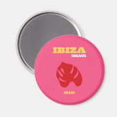 Ibiza, Reiskunst, Preppy, Preppy Art, Roze Magneet (Voorkant / Achterkant)