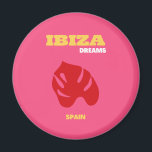 Ibiza, Reiskunst, Preppy, Preppy Art, Roze Magneet<br><div class="desc">Een prachtig reiskunstontwerp dat de zonnige dagen van Ibiza vastlegt. Het is een perfecte aanvulling op elke plaats en zou een geweldige aanvulling op je leven, vooral als je op zoek bent naar een roze esthetiek.</div>