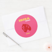 Ibiza, Reiskunst, Preppy, Preppy Art, Roze Ronde Sticker (Envelop)